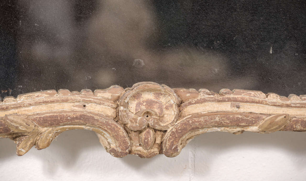 18th Century Louis XV Mirror with Shell Motif in Crown 1
