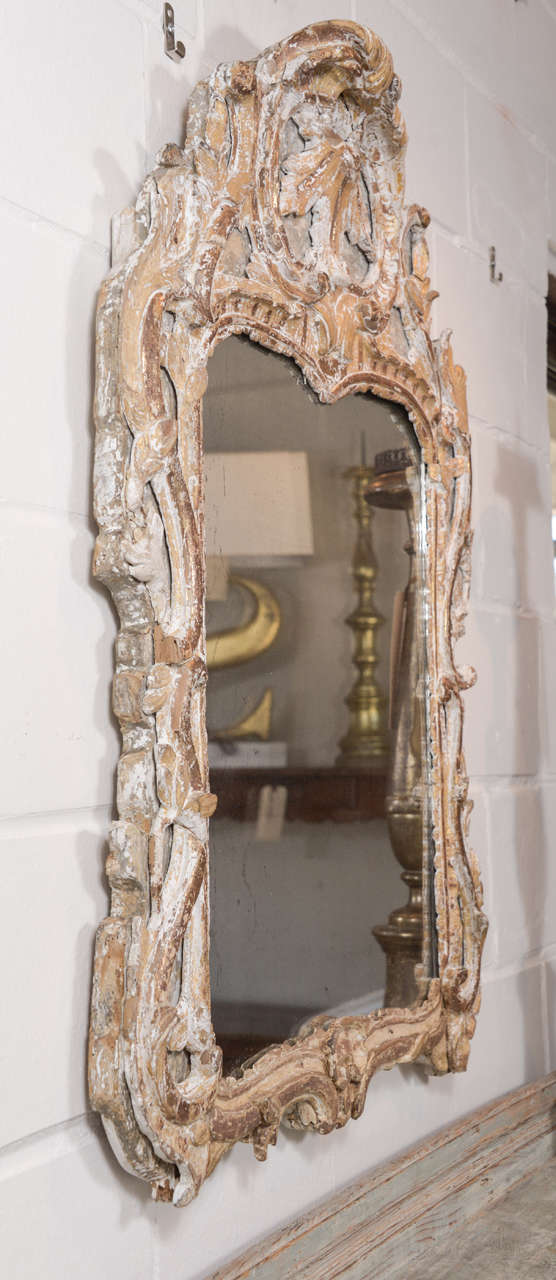 18th Century Louis XV Mirror with Shell Motif in Crown 2