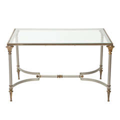 Bronze and Steel Coffee Table by Maison Charles