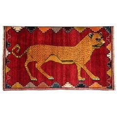 Persian Qashqai Carpet in Pure Wool and Natural Vegetable Dyes, circa 1940