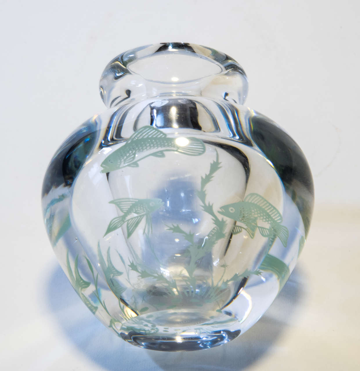 Graal glass vase designed by Edward Hald for Orrefors.
Signed and numbered Orrefors, Graal 1094P Edward Hald