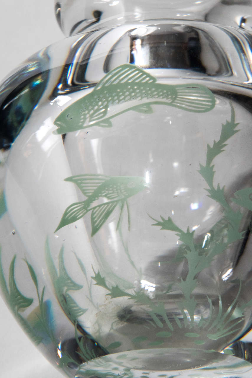 Mission Orrefors Graal Vase Designed by Edward Hald For Sale