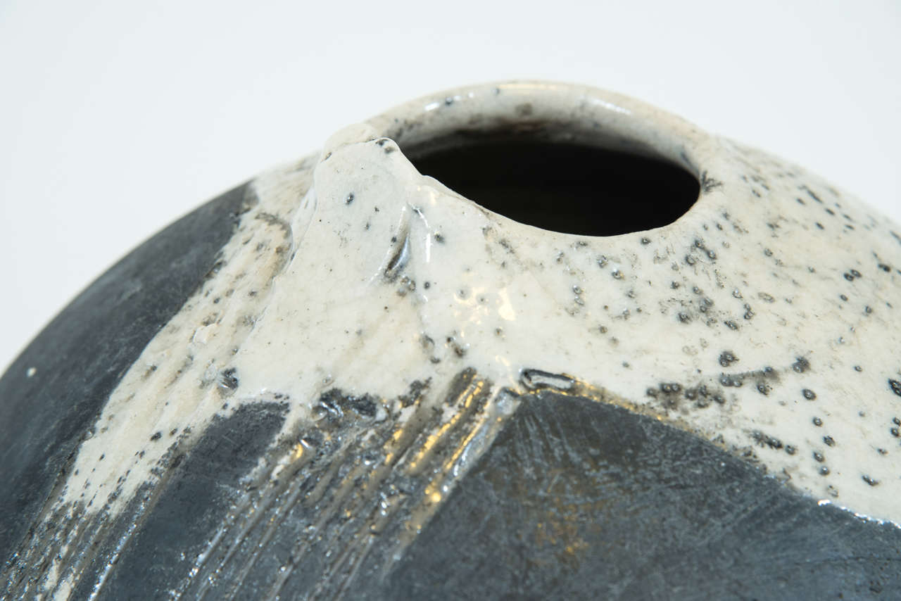 Ceramic Monumental Raku Vase by Roger Kerslake