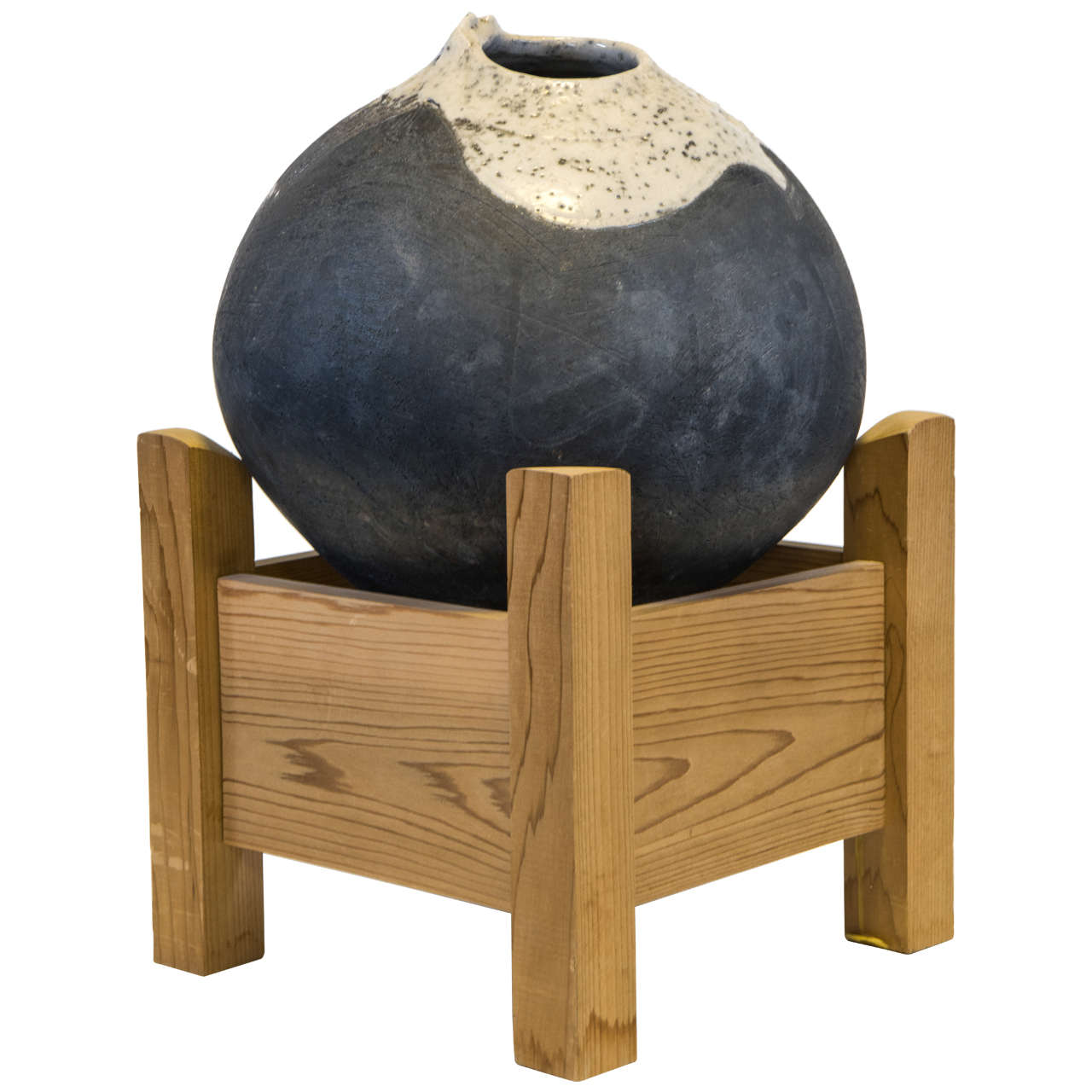 Roger Raku Raku Twoa Monumental Raku Vase by Roger Kerslake at 1stDibs