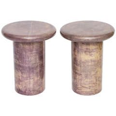 Italian Lavender Goatskin Side Tables