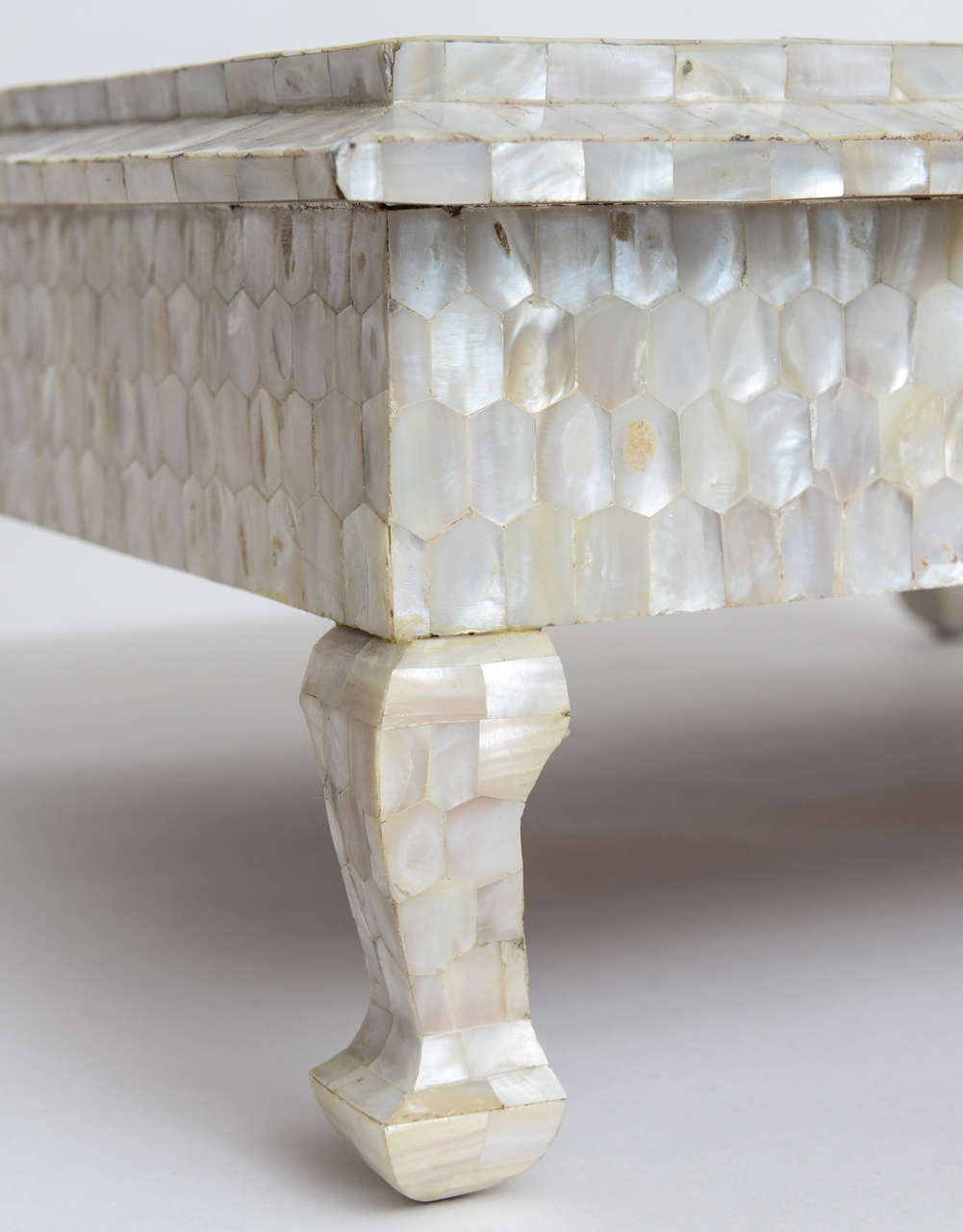 Mid-20th Century Mother-of-Pearl and Brass Low Table