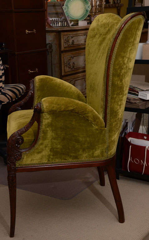 Mahogany Butterfly Wing Chair