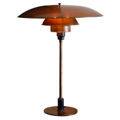 Large Poul Henningsen 4/5 Copper Table Lamp Large Poul Henningsen 4/5 Copper Table Lamp