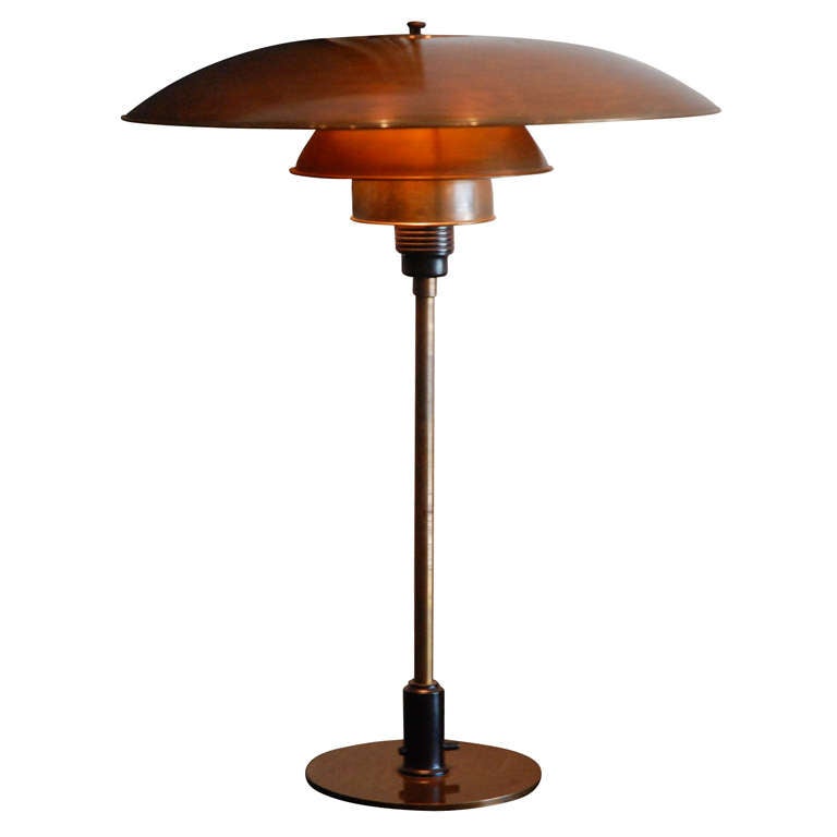 Large Poul Henningsen 4/5 Copper Table Lamp