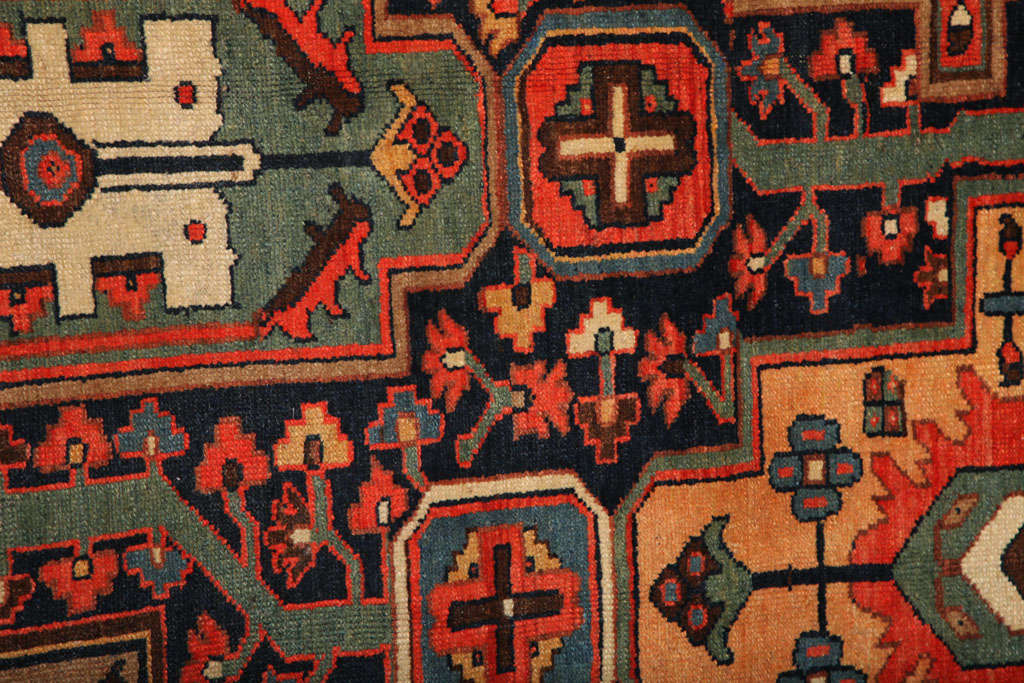 Wool Antique 1900s Persian Meeshan Malayer Rug, Garden Design, 8' x 16' For Sale