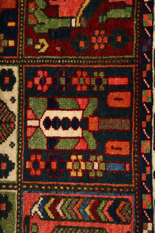 20th Century Antique 1920s Persian Bakhtiari Rug, Garden Design, Wool, 7' x 8' For Sale