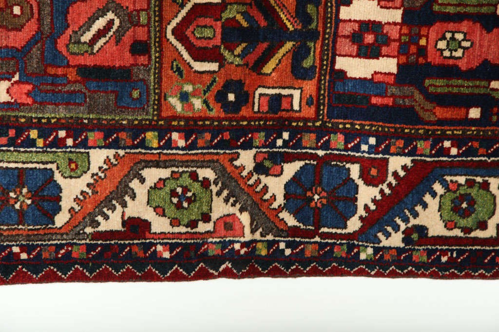 Wool Antique 1920s Persian Bakhtiari Rug, Garden Design, 7' x 8' For Sale