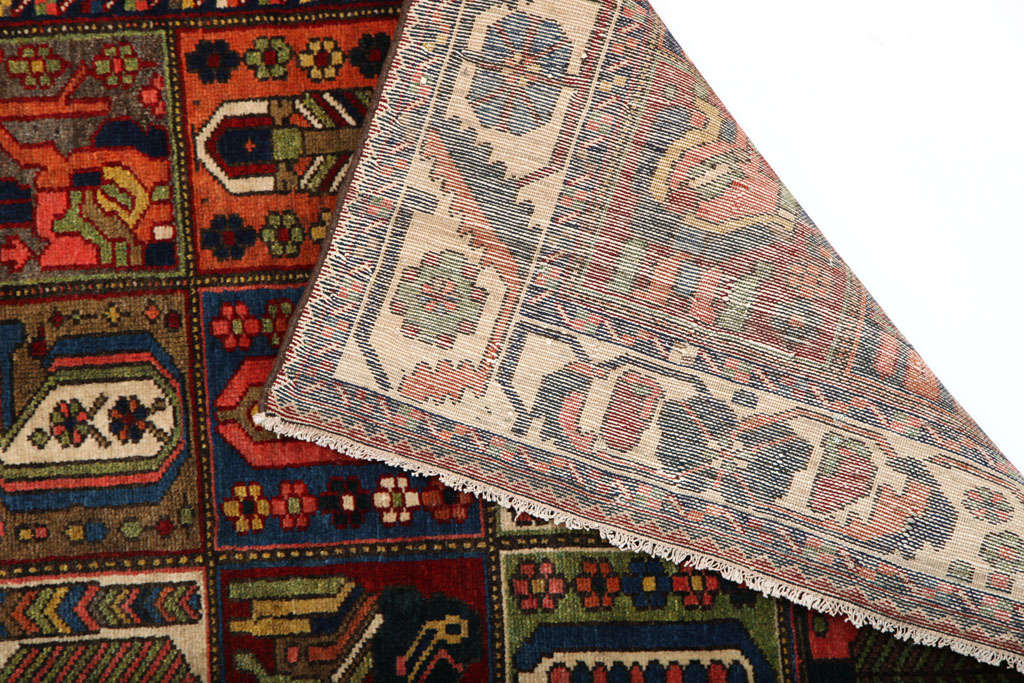 Antique 1920s Persian Bakhtiari Rug, Garden Design, Wool, 7' x 8' For Sale 2