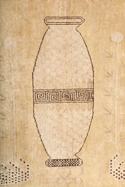 Fine XIX secolo Tappeto antico Samarcanda Khotan persiano del 1870, lana, 7' x 14' in vendita