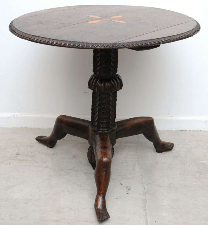Folk Art 3 Legged Table