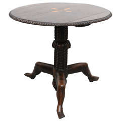 Antique Folk Art 3 Legged Table