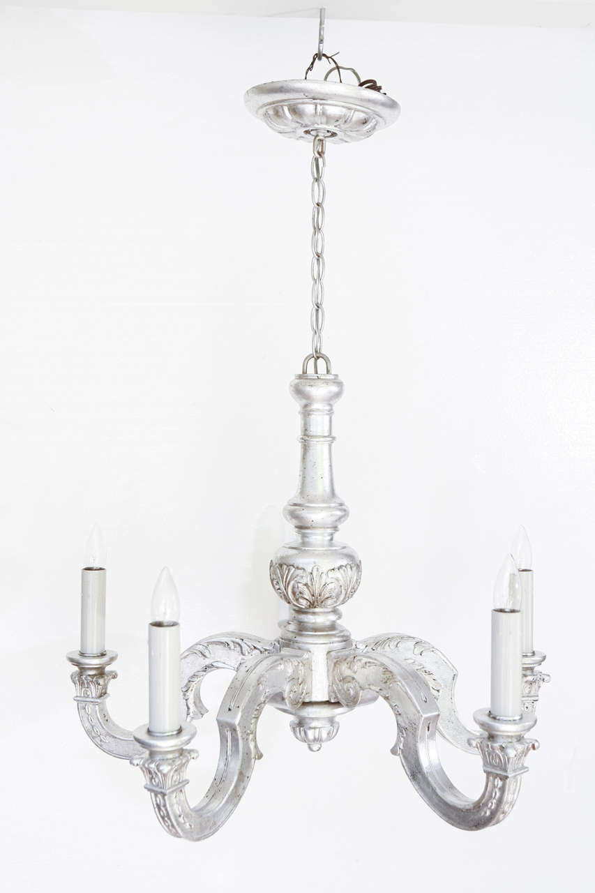 1920's Silver Leaf Chandelier
