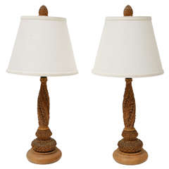 Pair of Lamps from Antique Bedposts