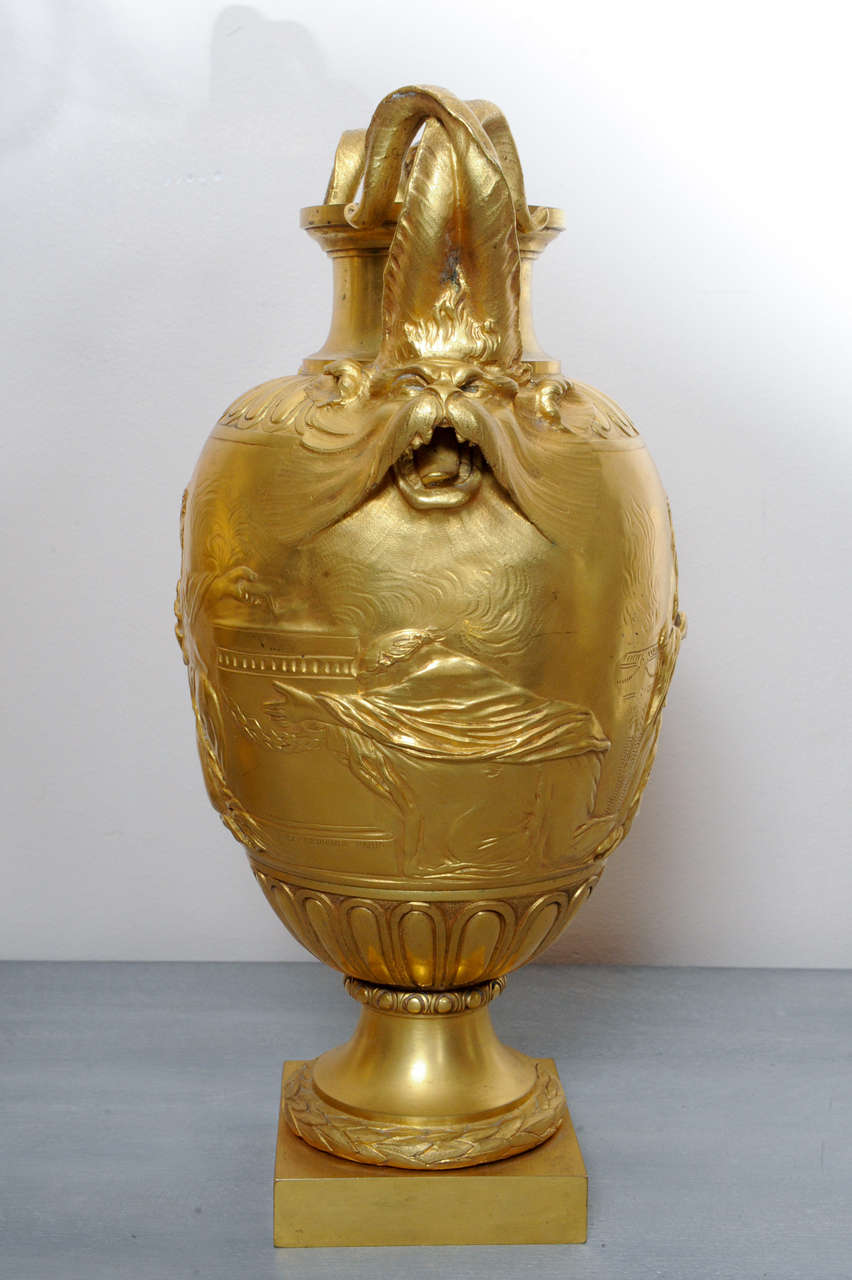 A Pair of French 19th Century Ormolu Ornamental Vases For Sale 4