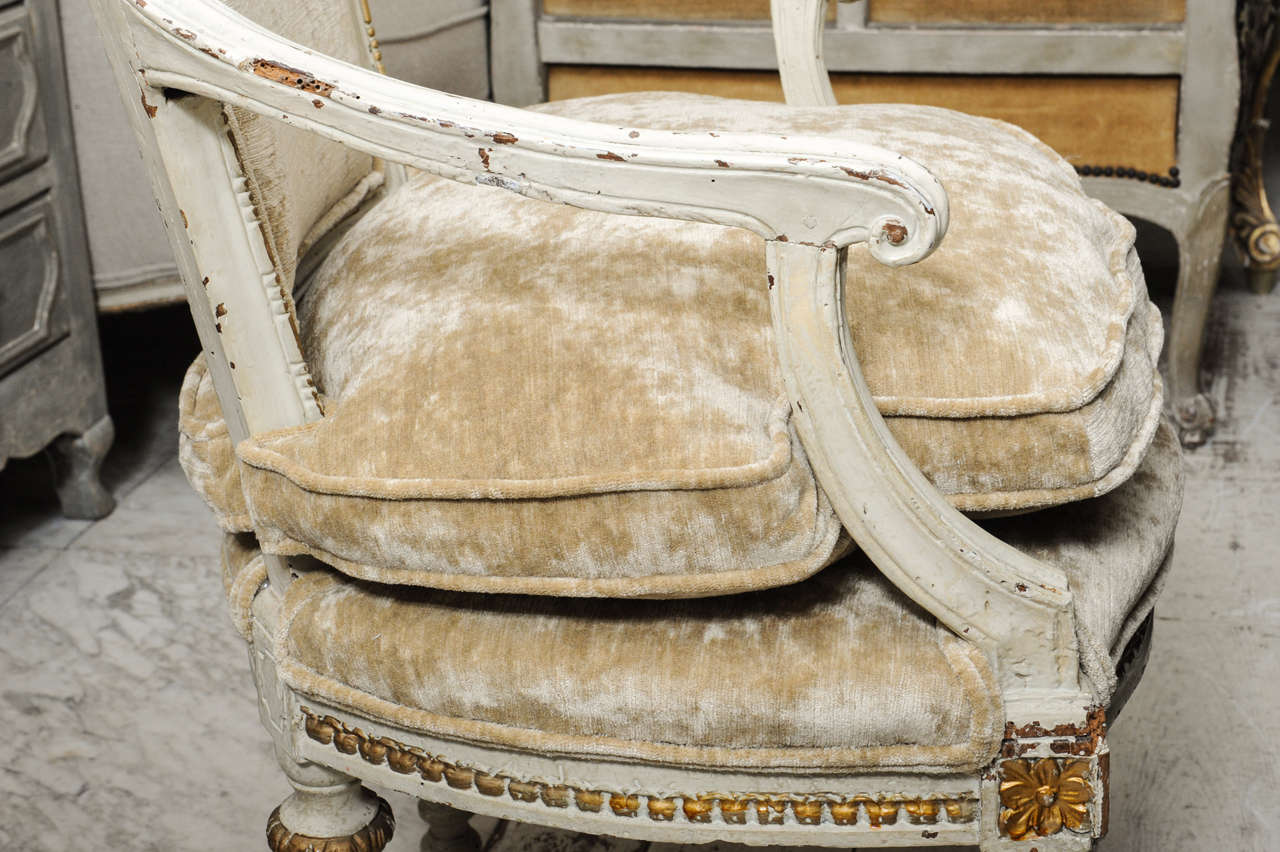 A Pair of Louis XVI 19th Century French Armchairs For Sale 2