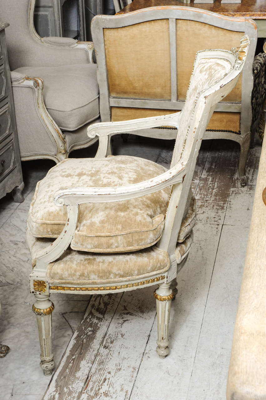 A Pair of Louis XVI 19th Century French Armchairs For Sale 4