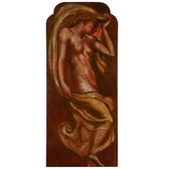 Large Pastel on Panel "Naked Draped Women"
