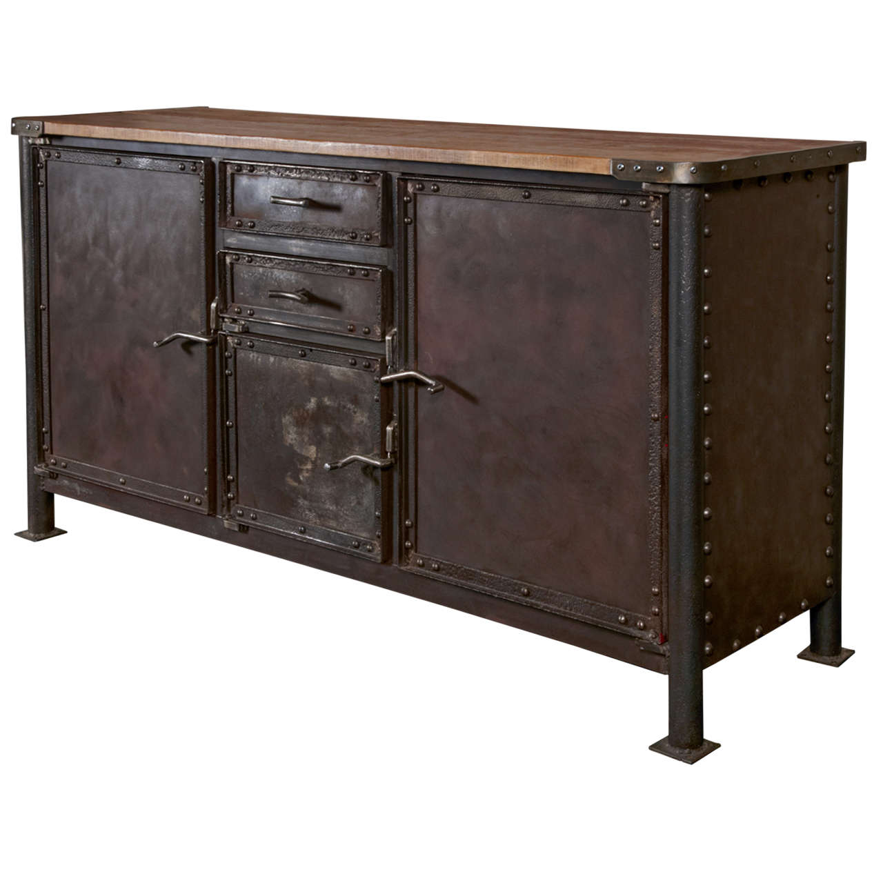 Iron and Oak Industrial Buffet at 1stdibs