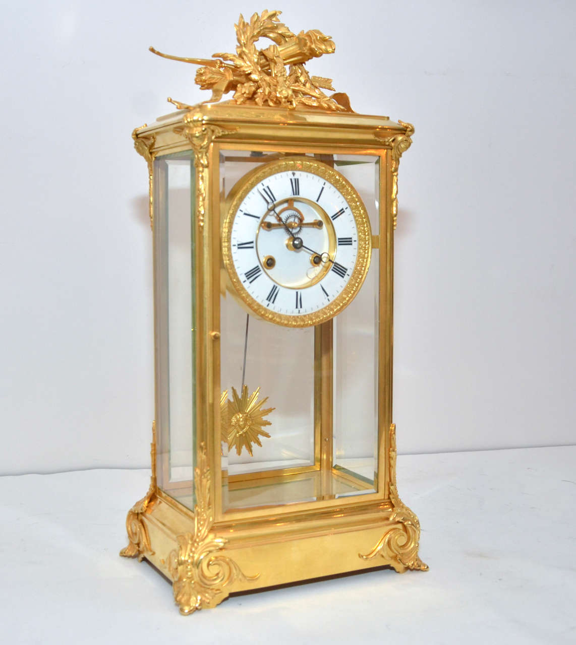 Crystal  and bronze clock