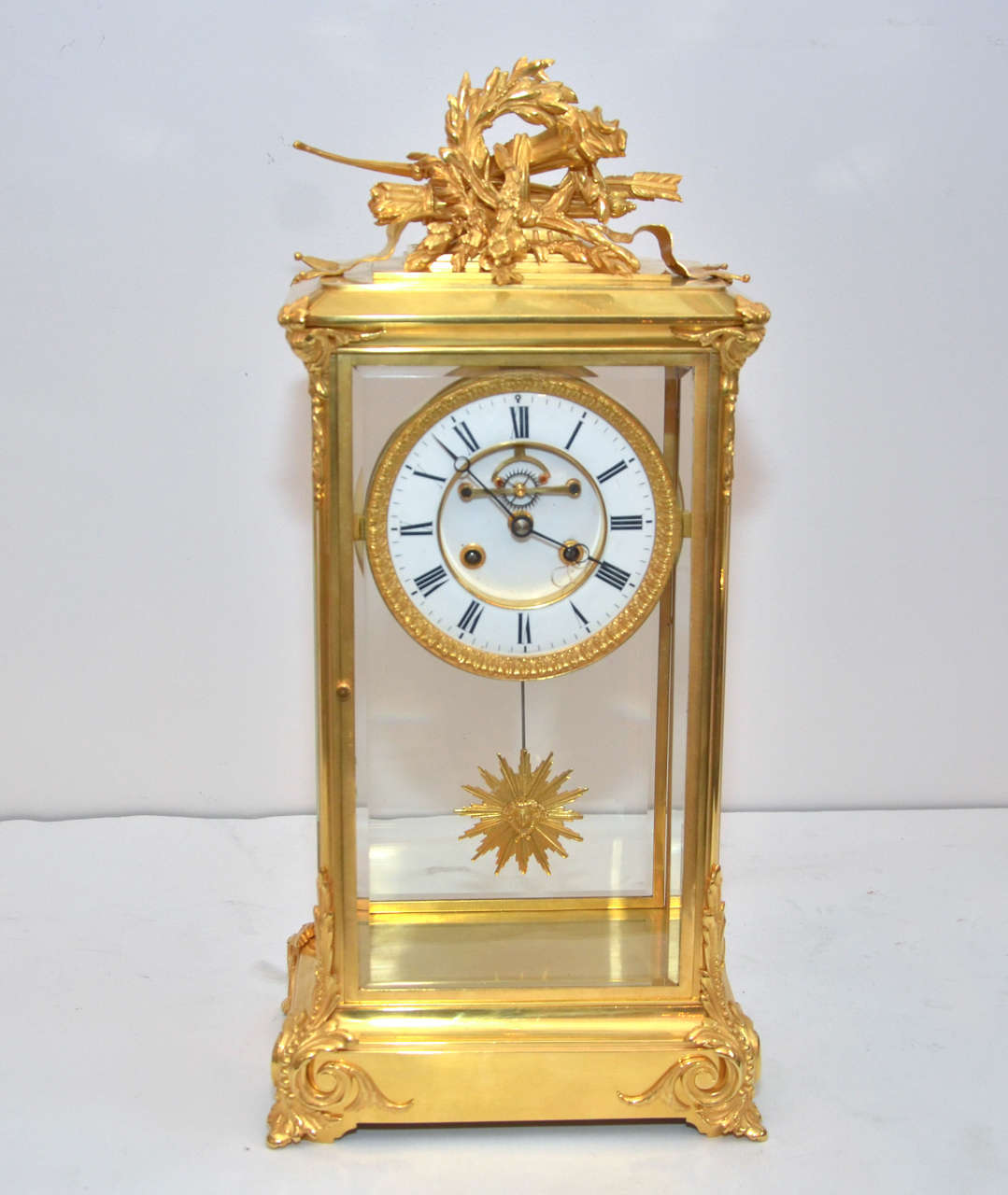 Napoleon III Unusual crystal clock. For Sale