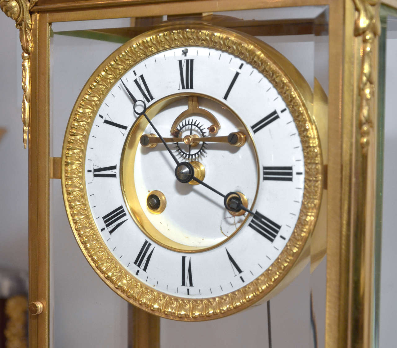 French Unusual crystal clock. For Sale