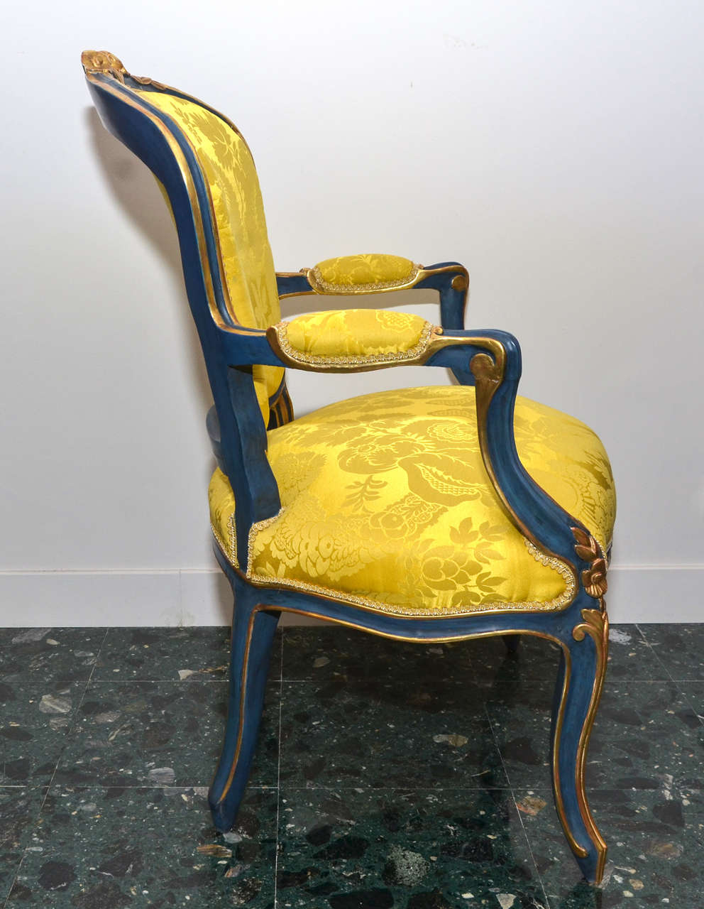 Painted Pair of Venitian Armchairs For Sale