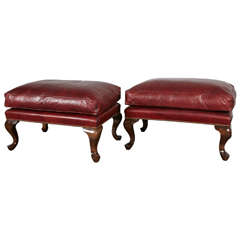 1940 Pair of Italian Leather Benches