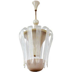 Signed Venini Murano chandelier by Tomaso Buzzi 1931.