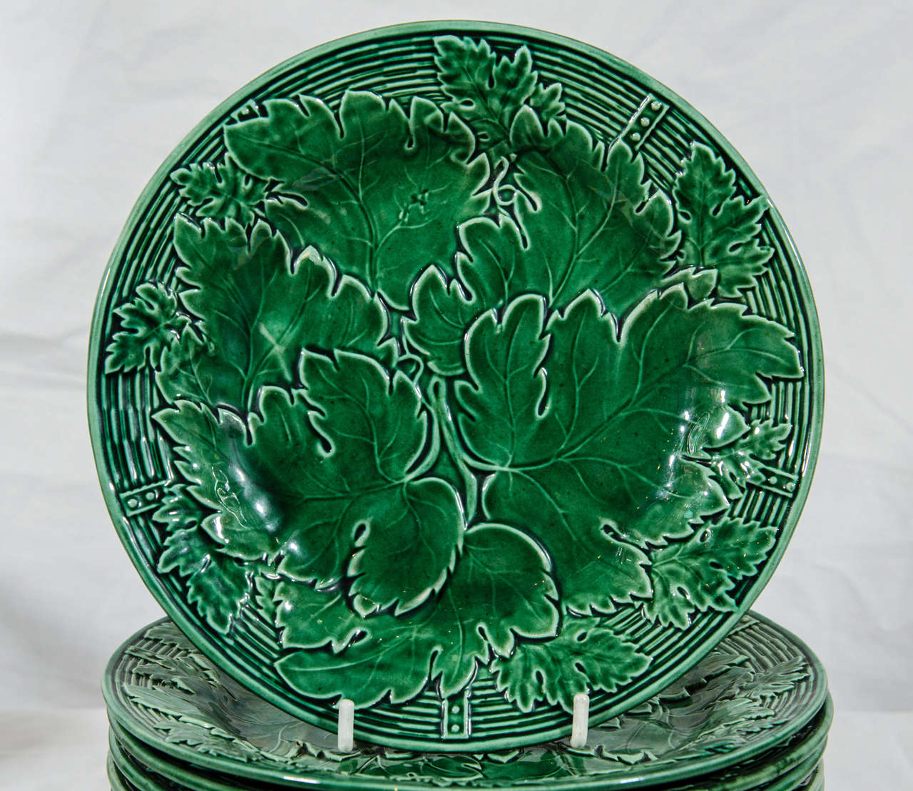 antique green dishes