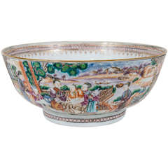 Antique Chinese Export Bowl with Mandarins