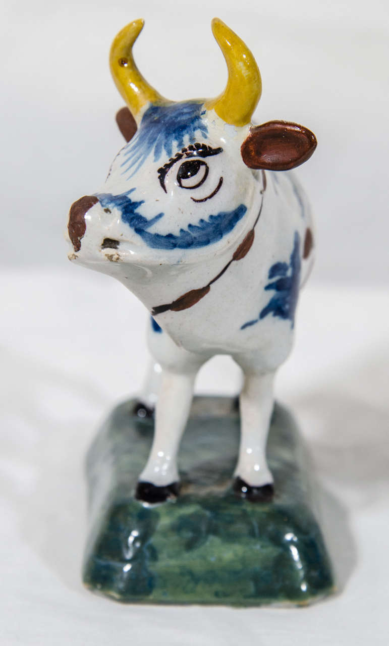 English Pair of Dutch Delft Cows