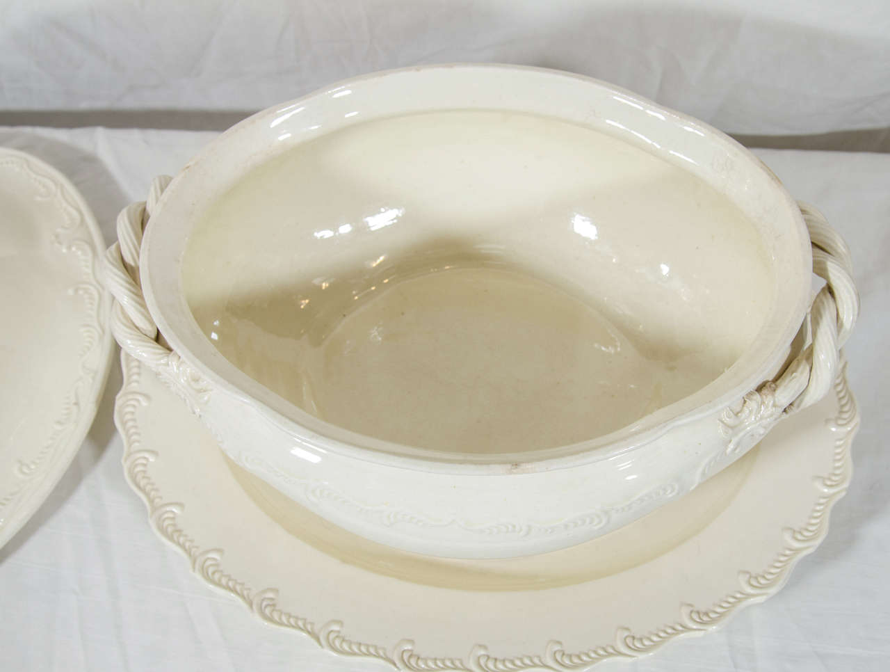 18th Century English Creamware Soup Tureen and Stand 5