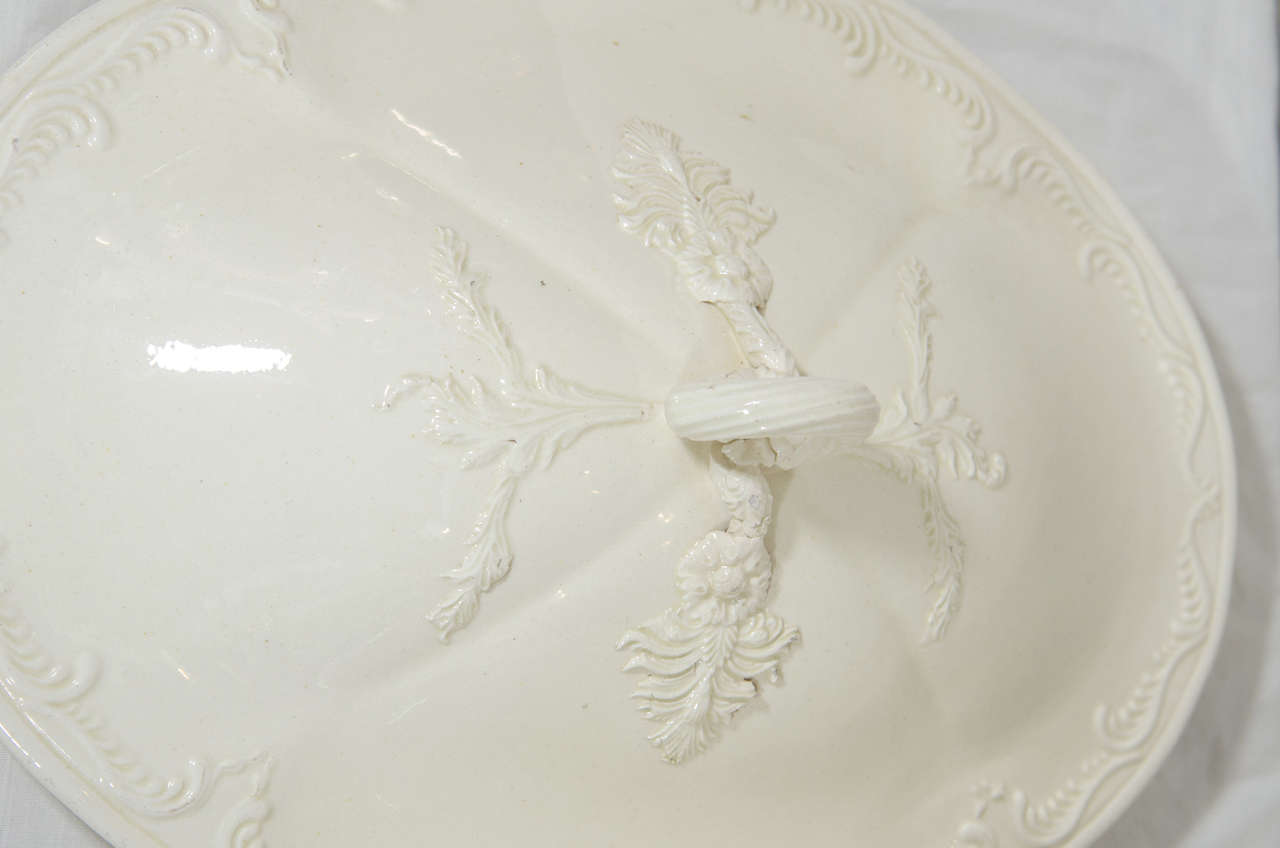 18th Century English Creamware Soup Tureen and Stand 2