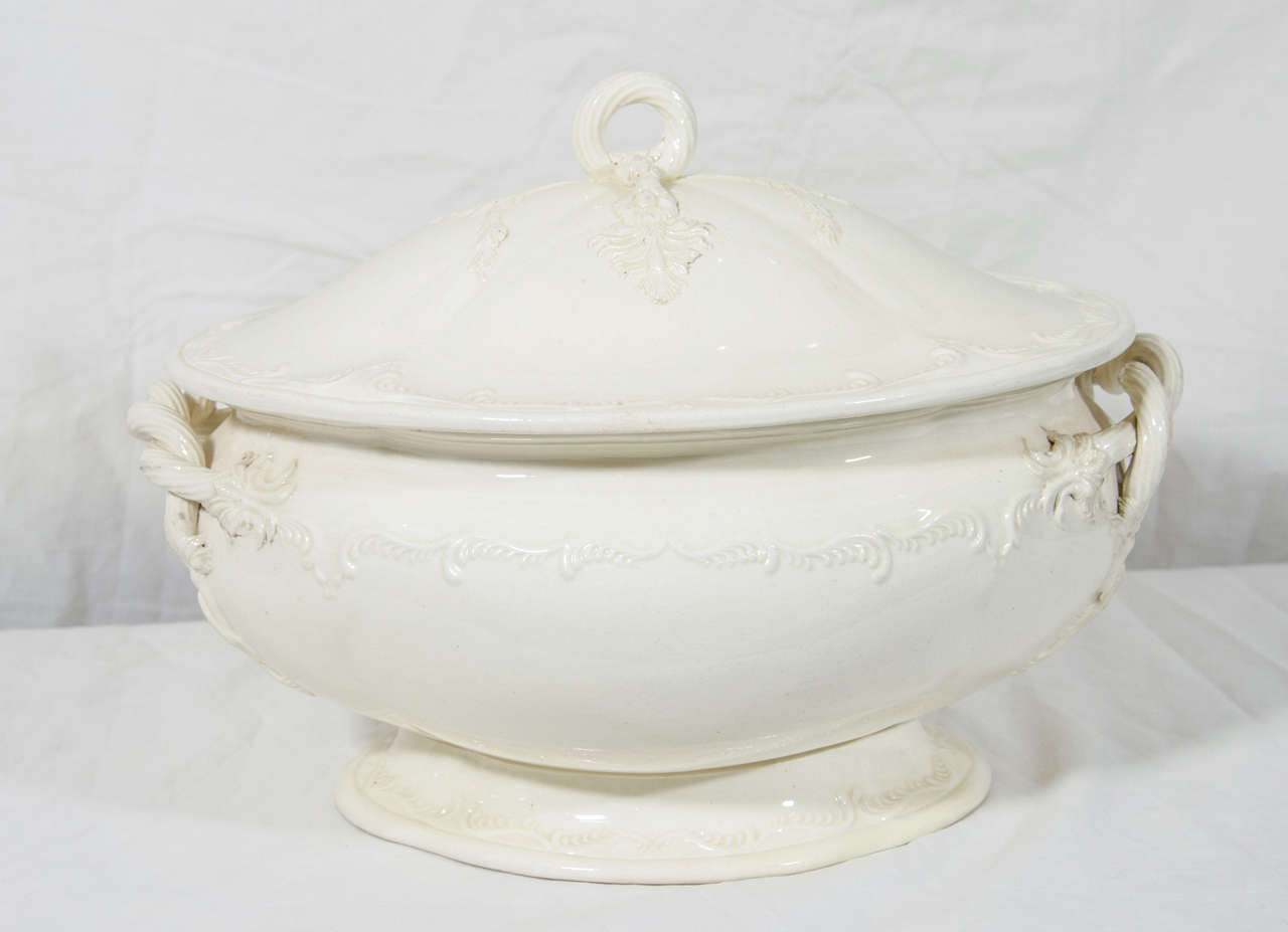 18th Century English Creamware Soup Tureen and Stand 6