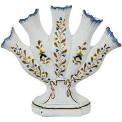 Antique Pearlware Pottery Five Finger Tulipiere Vase
