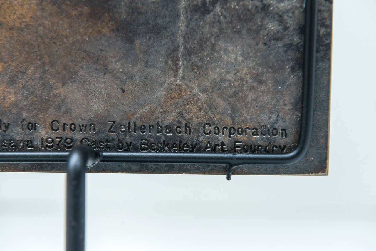 Ruth Asawa for Crown Zellerbach Bronze Plaque 1