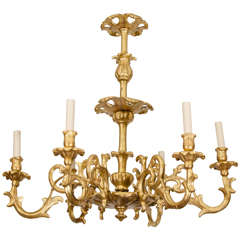 Italian Giltwood Six-Light Chandelier