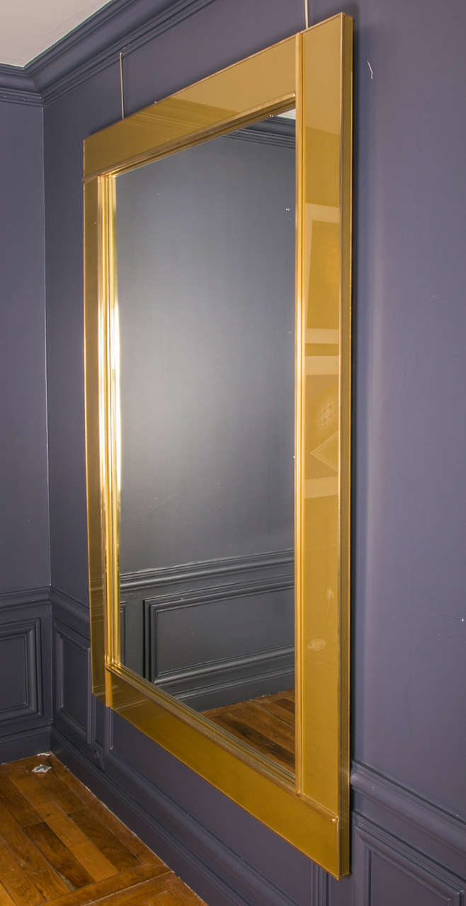 Brass Pair of Modernist Mirrors