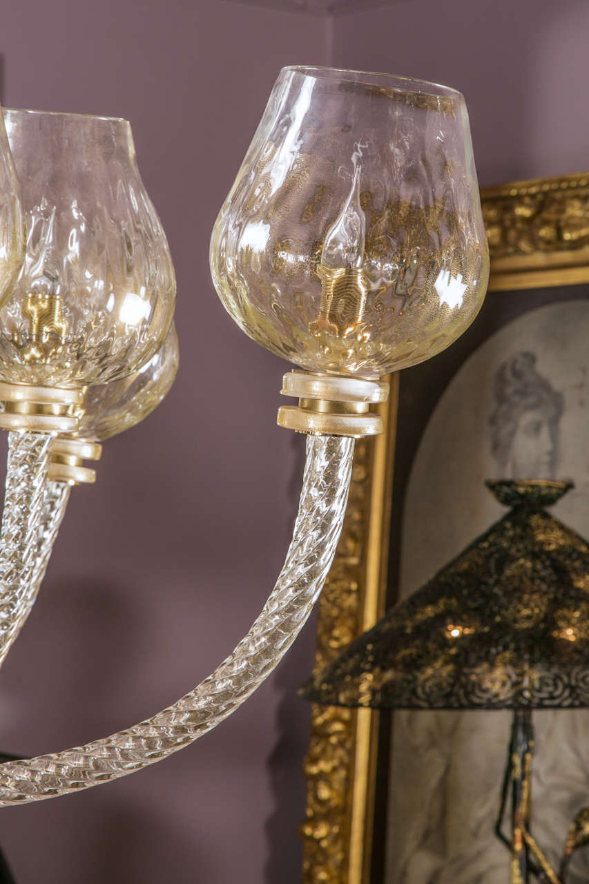 Elegant Murano Glass Chandelier In Excellent Condition For Sale In Saint-Ouen (PARIS), FR