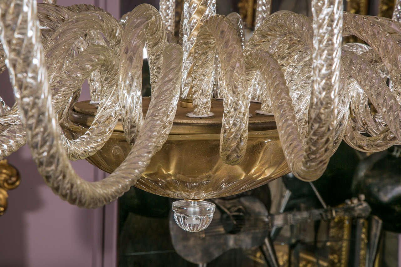 20th Century Elegant Murano Glass Chandelier For Sale