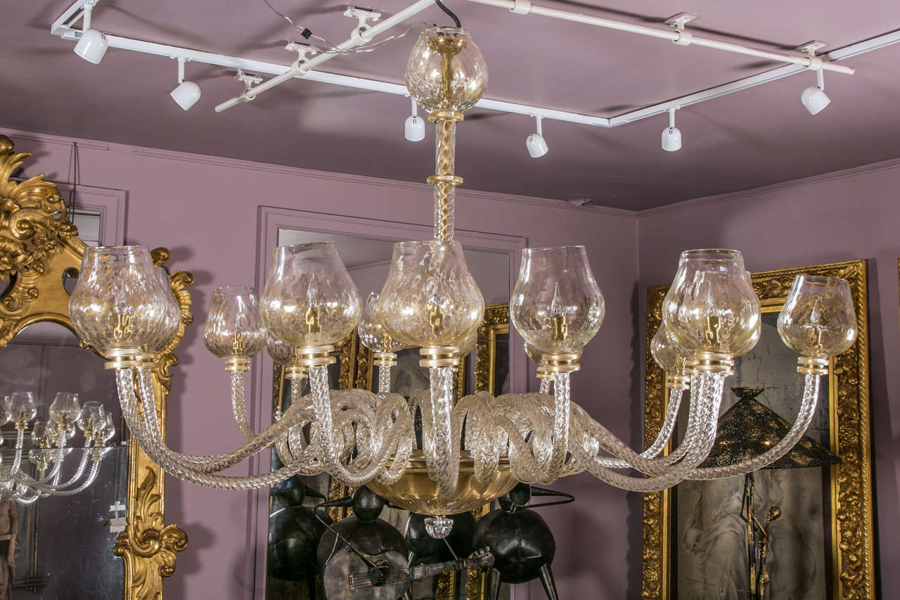 Lustre élégant en verre de Murano en vente 4