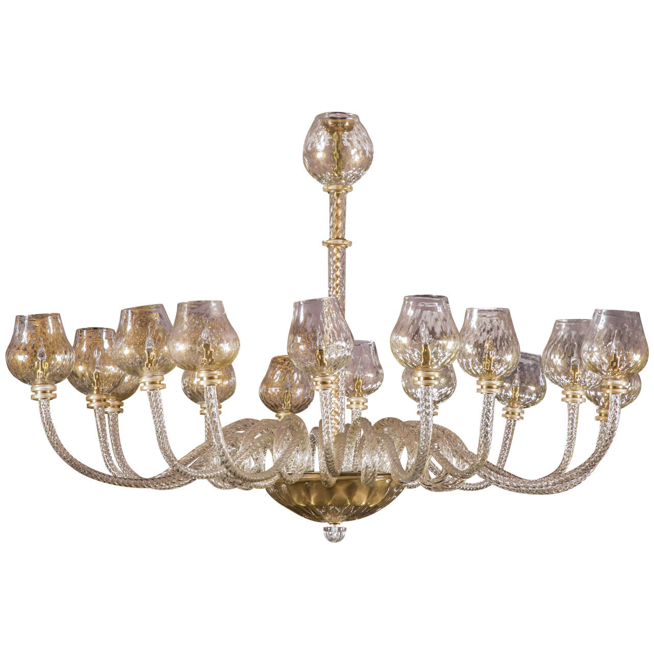 Elegant Murano Glass Chandelier For Sale