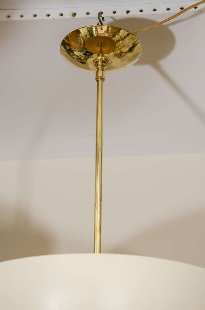 Mid-20th Century Modernist Brass Pendant Fixture