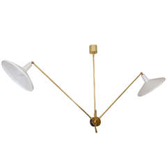 Articulated Brass Two-Arm Chandelier