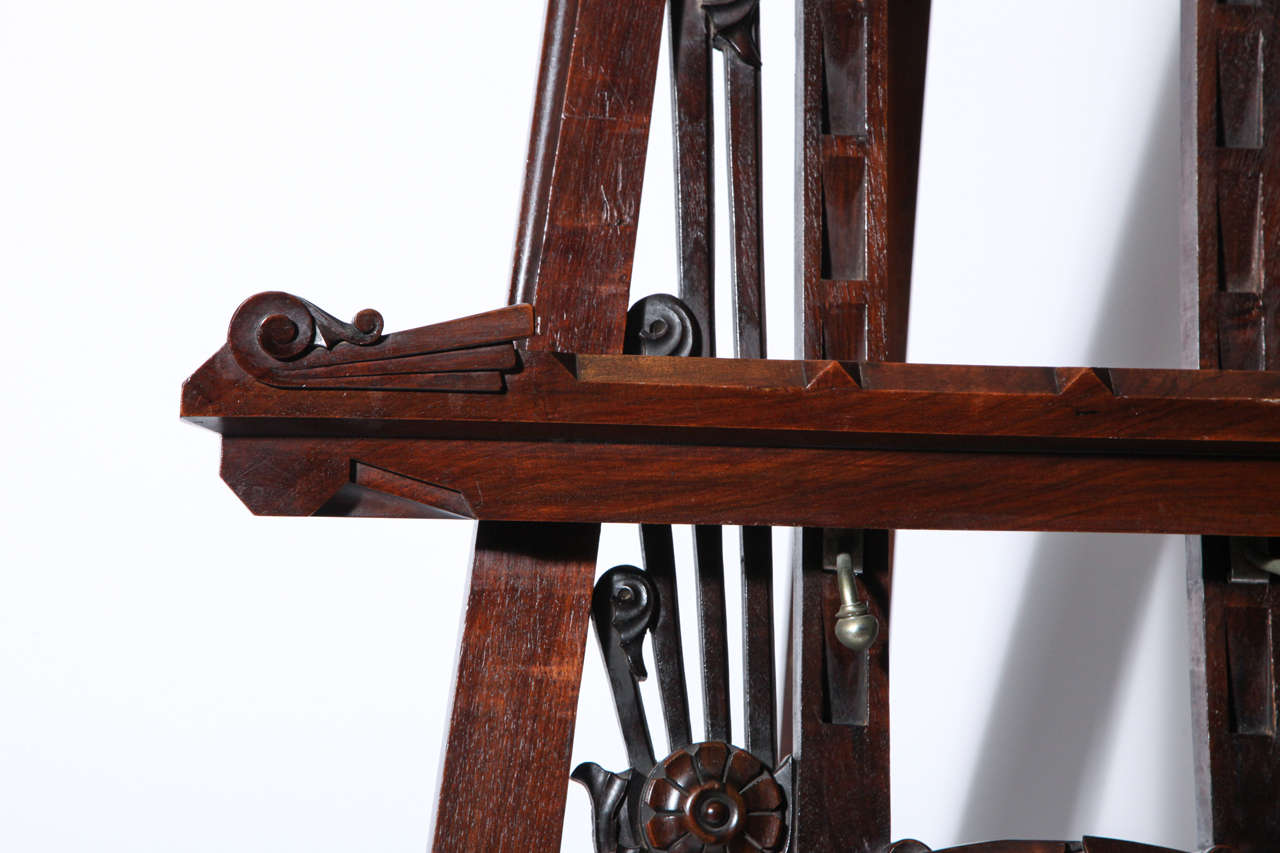 19th Century Late 19th C. Carved Mahogany Easel